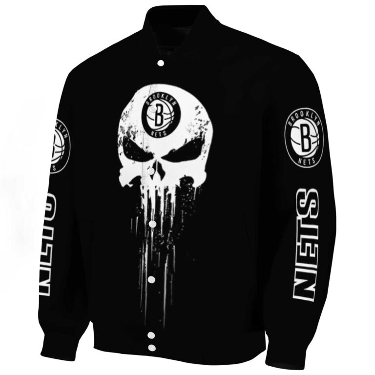 brooklyn nets punisher skull black white jacket best selling jacketwow