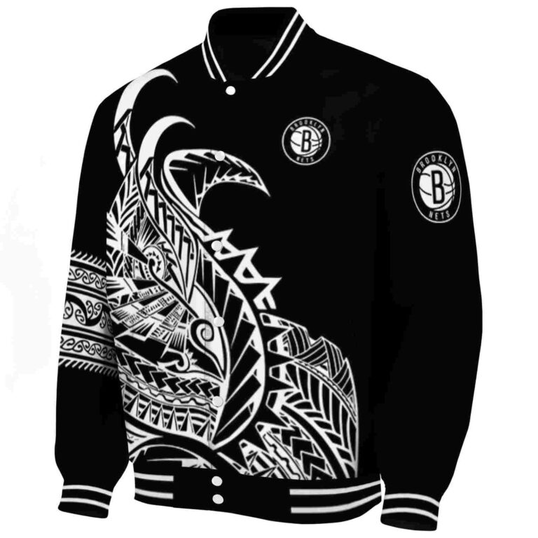 brooklyn nets tribal art black white black jacket best selling jacketwow
