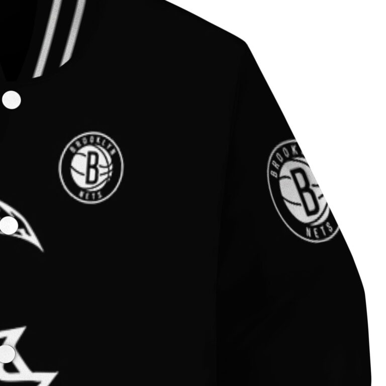 brooklyn nets tribal art black white black jacket premium grade jacketwow
