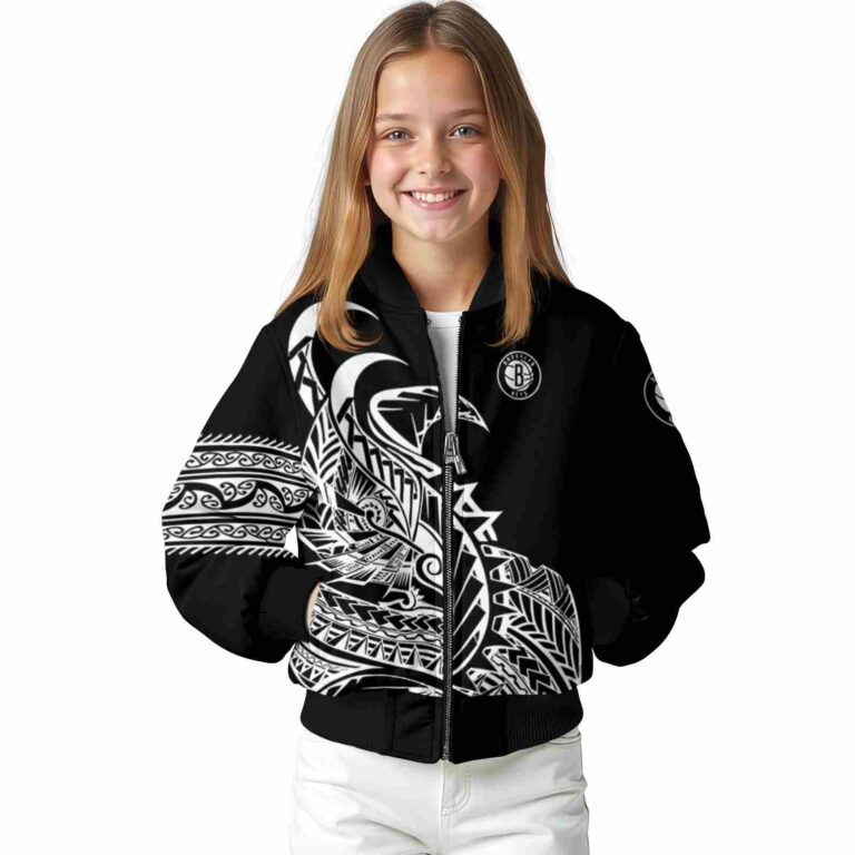 brooklyn nets tribal art black white black jacket top rated jacketwow