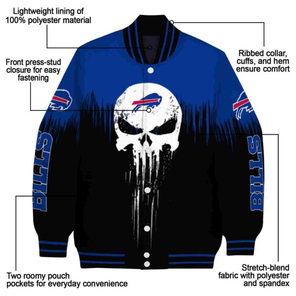 buffalo bills punisher skull blue black white jacket new arrival jacketwow