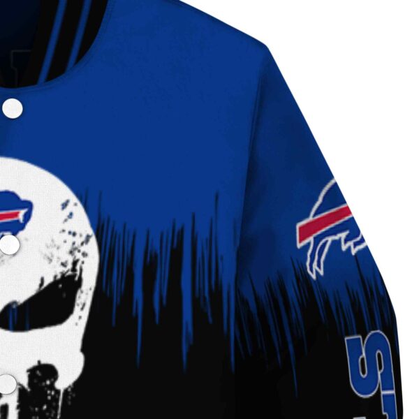 buffalo bills punisher skull blue black white jacket premium grade jacketwow
