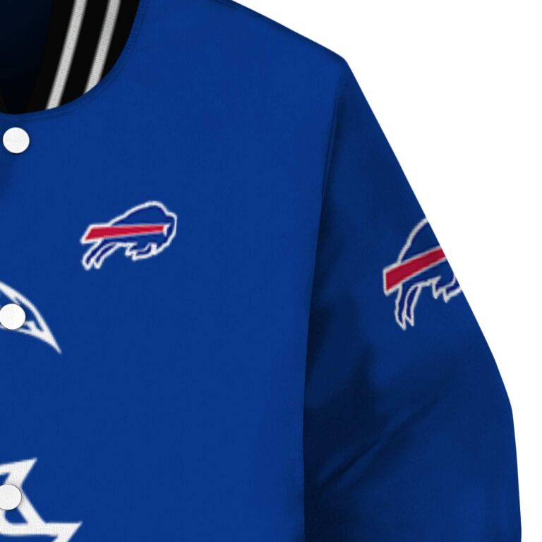 buffalo bills tribal art blue white black jacket premium grade jacketwow