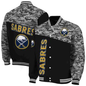 buffalo sabres camo patchwork black jacket fashion forward jacketwow