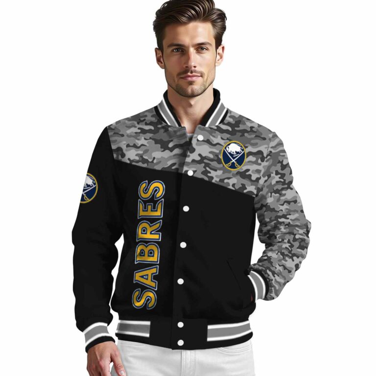 buffalo sabres camo patchwork black jacket high quality jacketwow