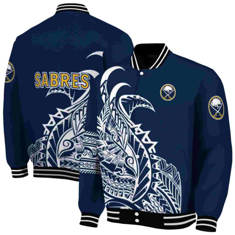 buffalo sabres tribal art navy blue white black jacket fashion forward jacketwow