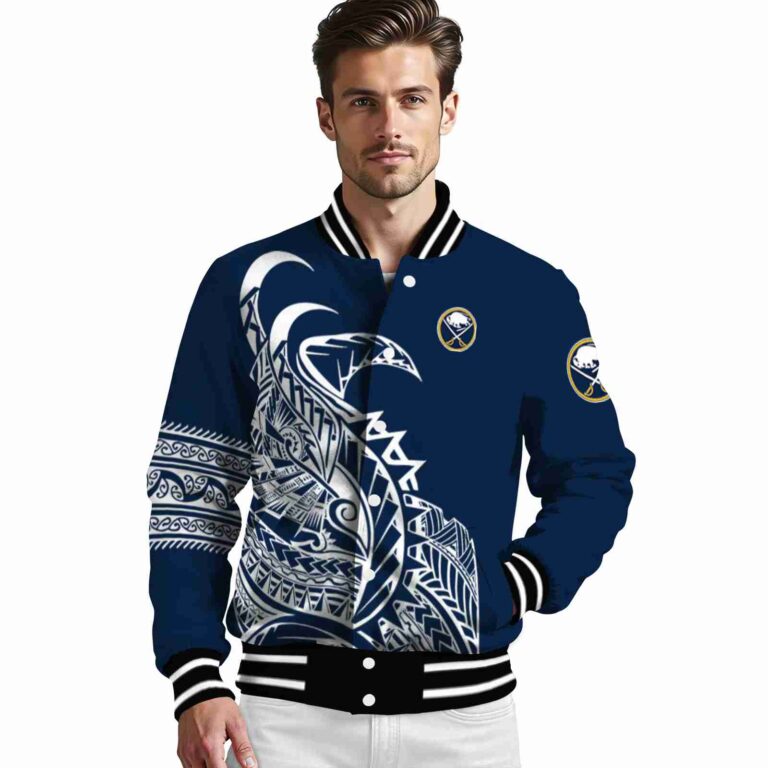 buffalo sabres tribal art navy blue white black jacket high quality jacketwow