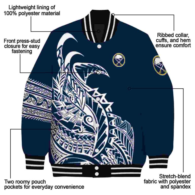 buffalo sabres tribal art navy blue white black jacket new arrival jacketwow