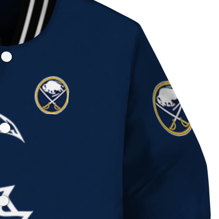 buffalo sabres tribal art navy blue white black jacket premium grade jacketwow