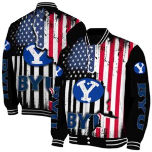 byu cougars patriotic theme black jacket fashion forward jacketwow