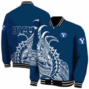 byu cougars tribal art blue white black jacket fashion forward jacketwow