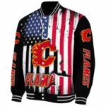 calgary flames patriotic theme black jacket best selling jacketwow