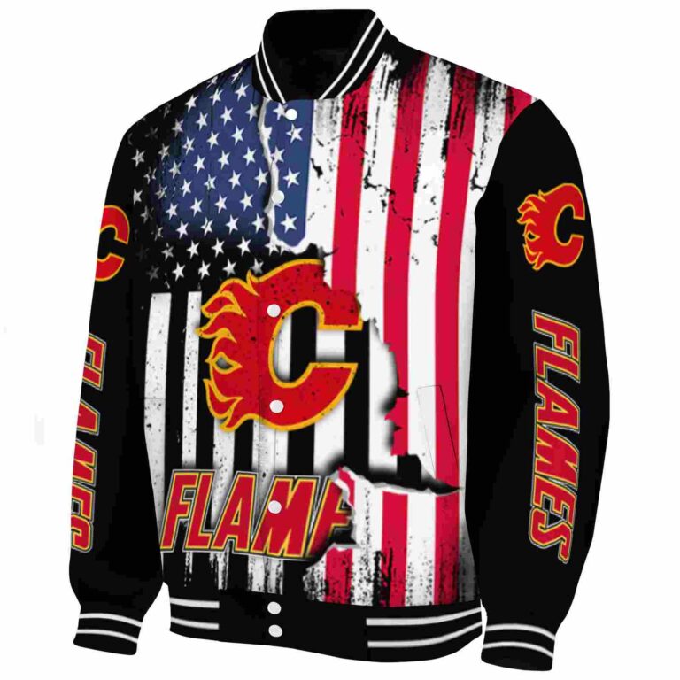 calgary flames patriotic theme black jacket best selling jacketwow
