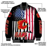 calgary flames patriotic theme black jacket best selling jacketwow