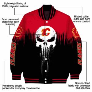 calgary flames punisher skull red black white jacket new arrival jacketwow