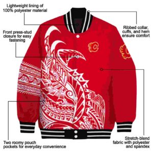 calgary flames tribal art red white black jacket new arrival jacketwow