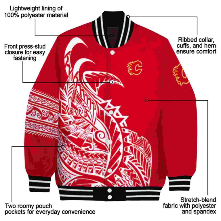 calgary flames tribal art red white black jacket new arrival jacketwow