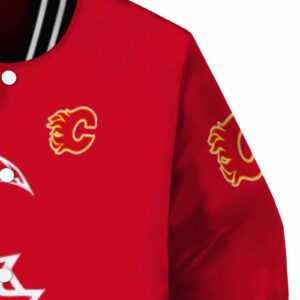 calgary flames tribal art red white black jacket premium grade jacketwow