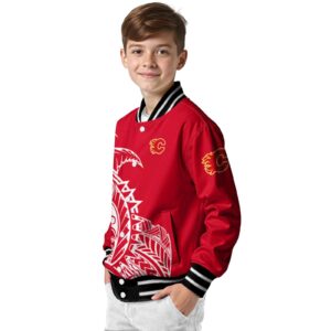calgary flames tribal art red white black jacket trendy jacketwow