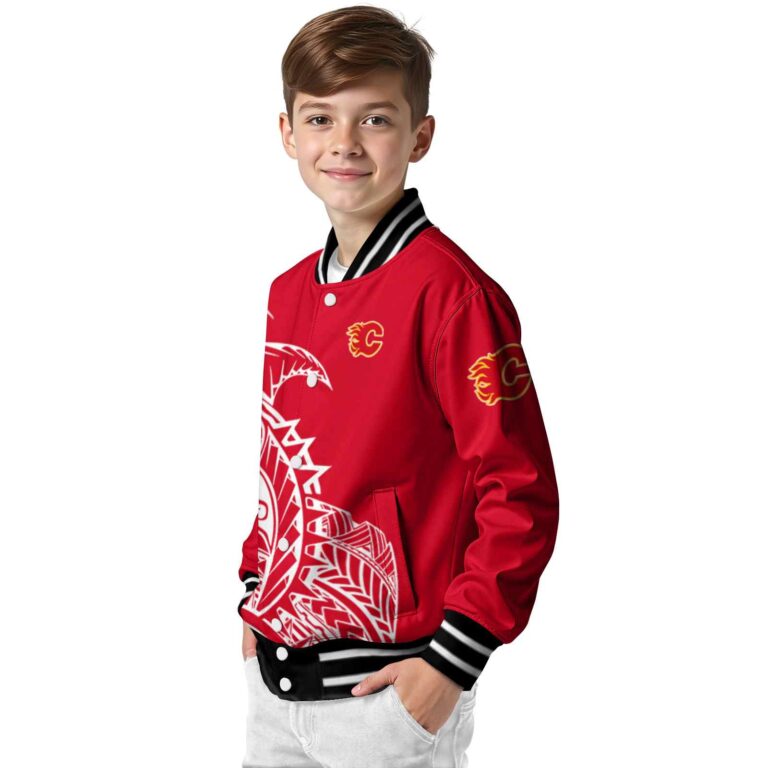 calgary flames tribal art red white black jacket trendy jacketwow