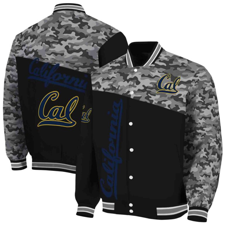 california golden bears camo patchwork black jacket fashion forward jacketwow