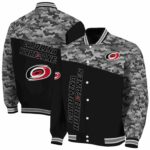 carolina hurricanes camo patchwork black jacket best selling jacketwow