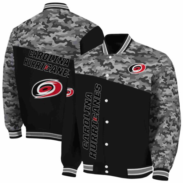carolina hurricanes camo patchwork black jacket fashion forward jacketwow