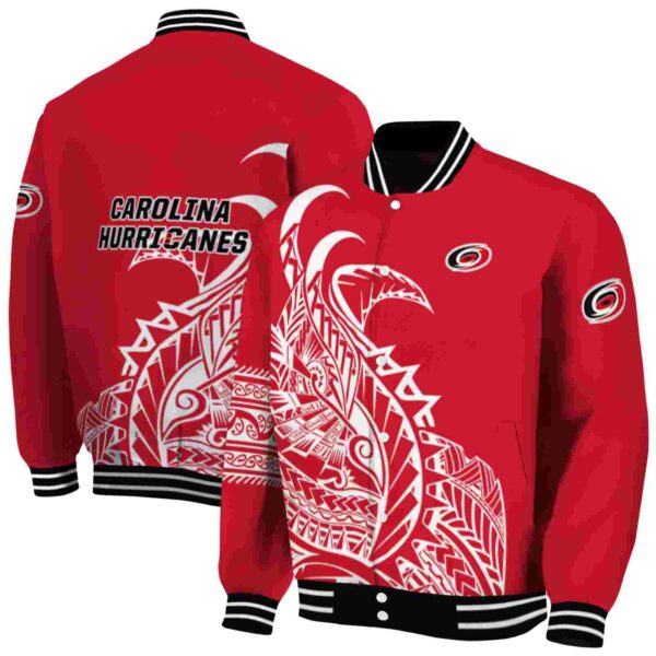 carolina hurricanes tribal art red white black jacket fashion forward jacketwow