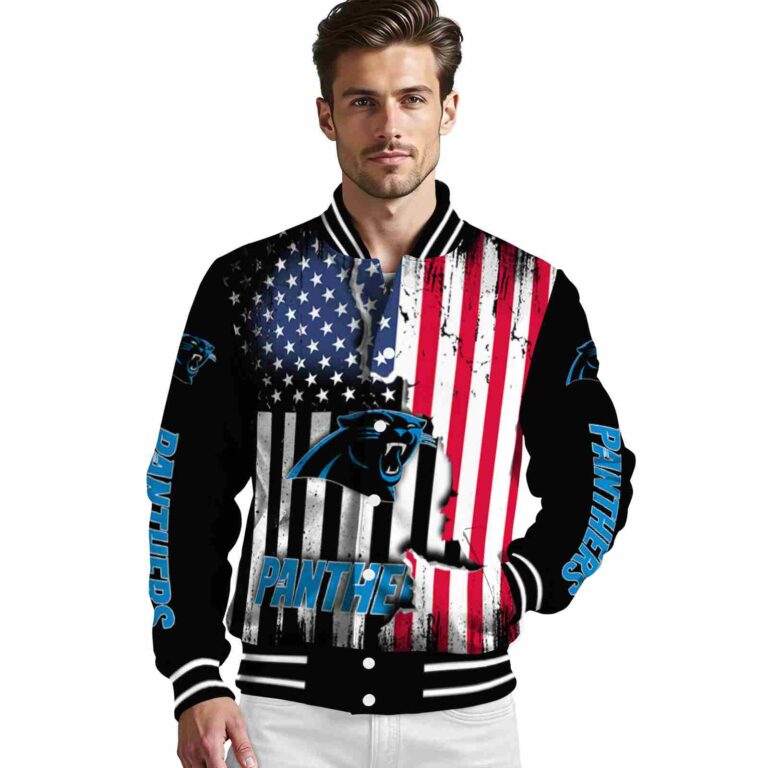carolina panthers patriotic theme black jacket high quality jacketwow