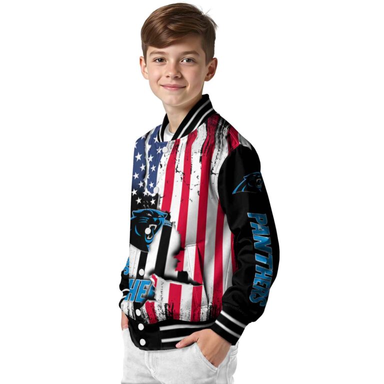 carolina panthers patriotic theme black jacket trendy jacketwow