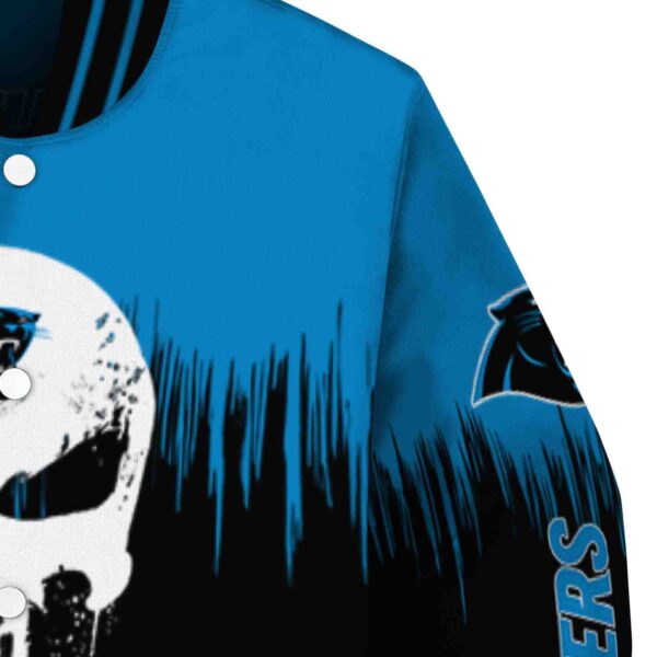 carolina panthers punisher skull blue black white jacket premium grade jacketwow