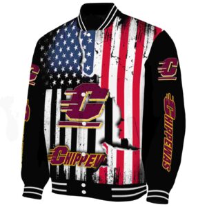 central michigan chippewas patriotic theme black jacket best selling jacketwow