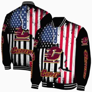 central michigan chippewas patriotic theme black jacket fashion forward jacketwow