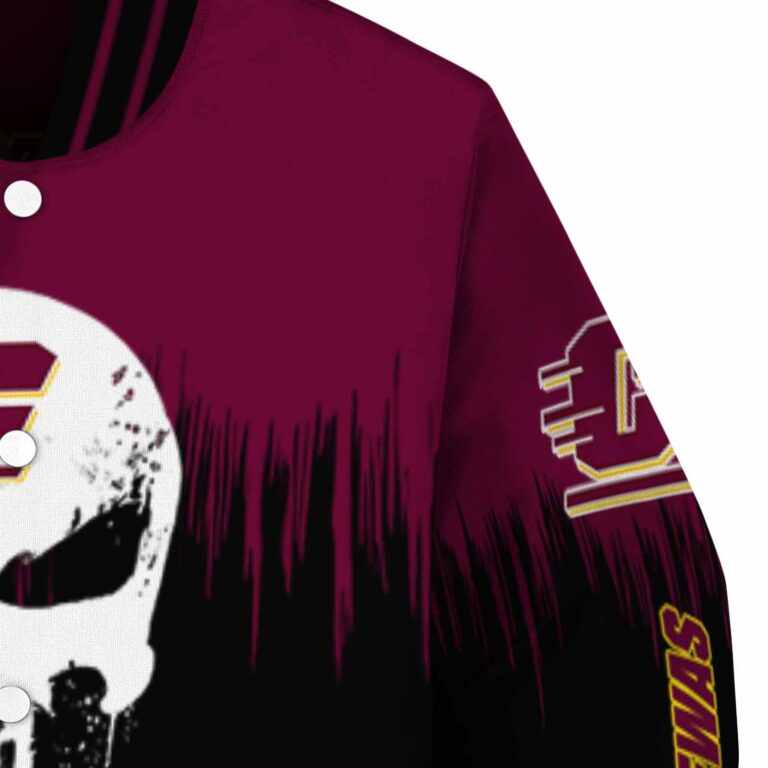 central michigan chippewas punisher skull maroon black white jacket premium grade jacketwow