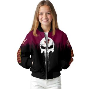 central michigan chippewas punisher skull maroon black white jacket top rated jacketwow