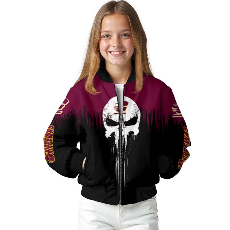 central michigan chippewas punisher skull maroon black white jacket top rated jacketwow