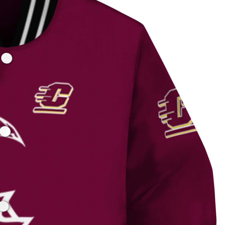 central michigan chippewas tribal art maroon white black jacket premium grade jacketwow
