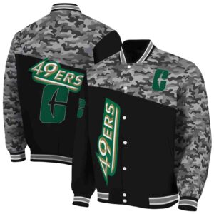 charlotte 49ers camo patchwork black jacket fashion forward jacketwow