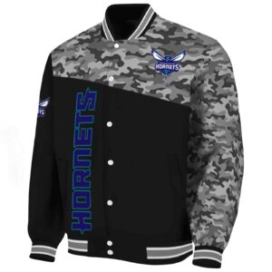charlotte hornets camo patchwork black jacket best selling jacketwow