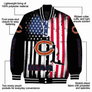 chicago bears patriotic theme black jacket new arrival jacketwow