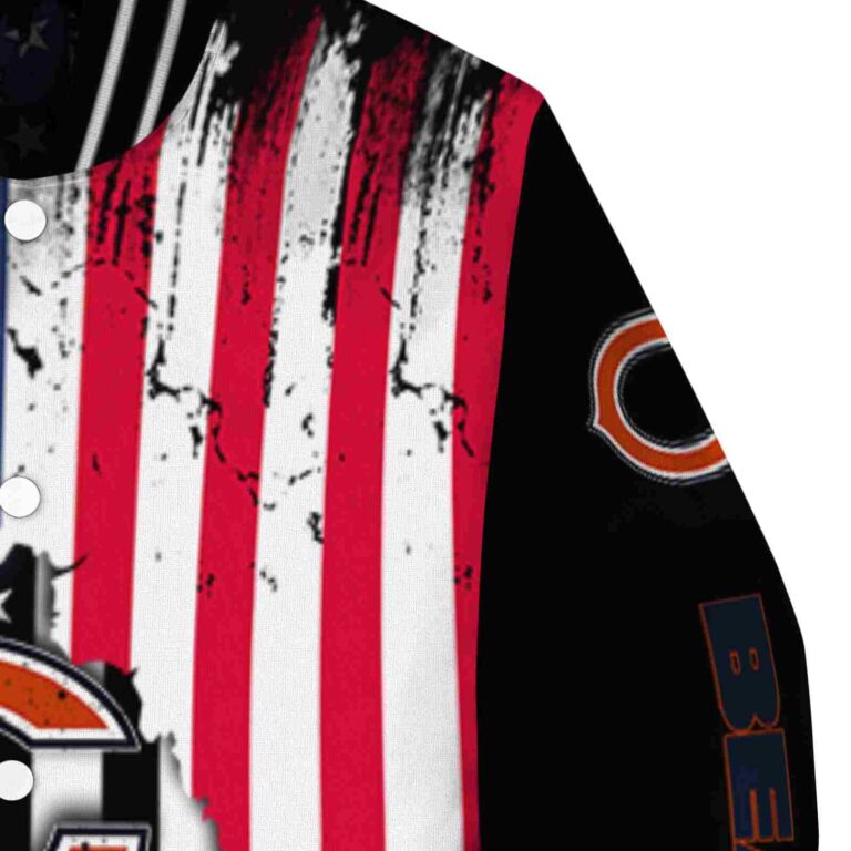 chicago bears patriotic theme black jacket premium grade jacketwow