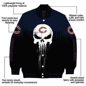 chicago bears punisher skull blue black white jacket new arrival jacketwow