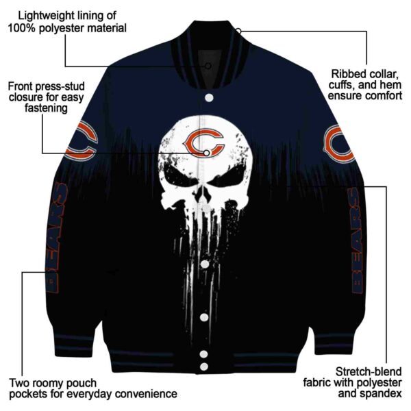 chicago bears punisher skull blue black white jacket new arrival jacketwow