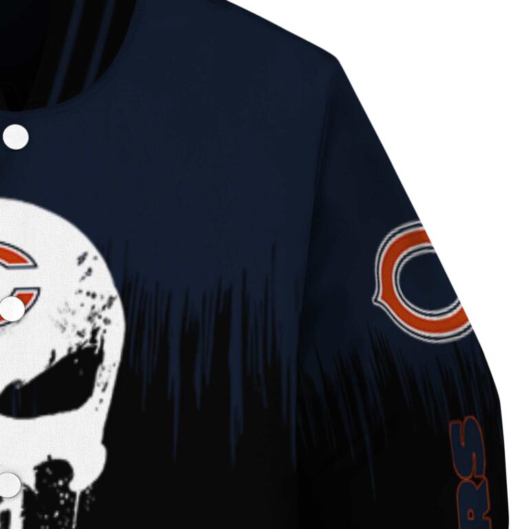 chicago bears punisher skull blue black white jacket premium grade jacketwow