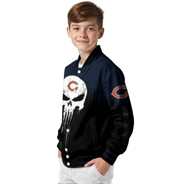 chicago bears punisher skull blue black white jacket trendy jacketwow
