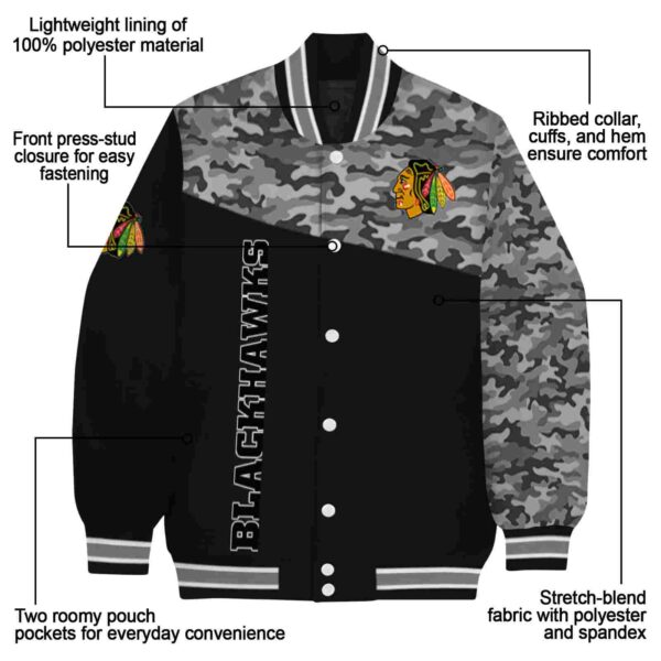 chicago blackhawks camo patchwork black jacket new arrival jacketwow