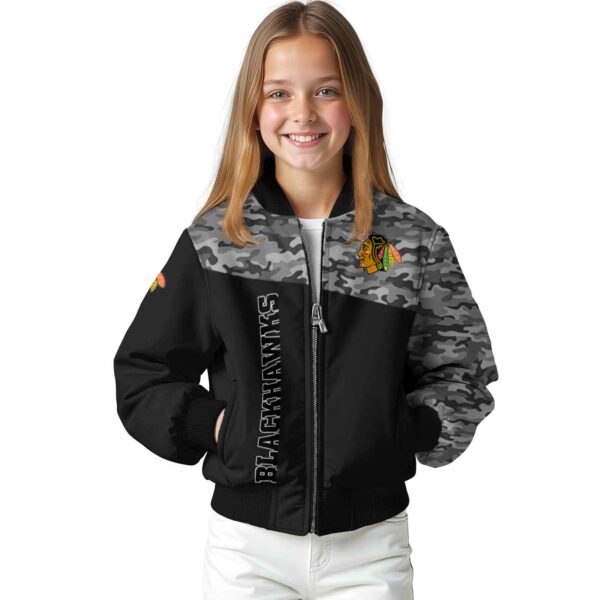 chicago blackhawks camo patchwork black jacket top rated jacketwow