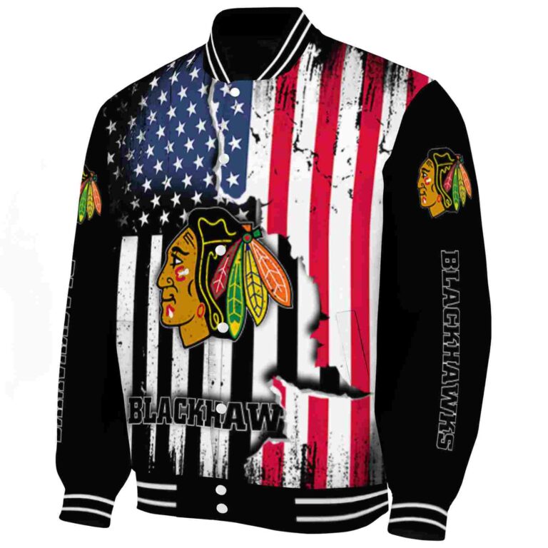chicago blackhawks patriotic theme black jacket best selling jacketwow