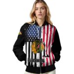 chicago blackhawks patriotic theme black jacket best selling jacketwow