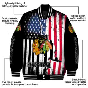 chicago blackhawks patriotic theme black jacket new arrival jacketwow